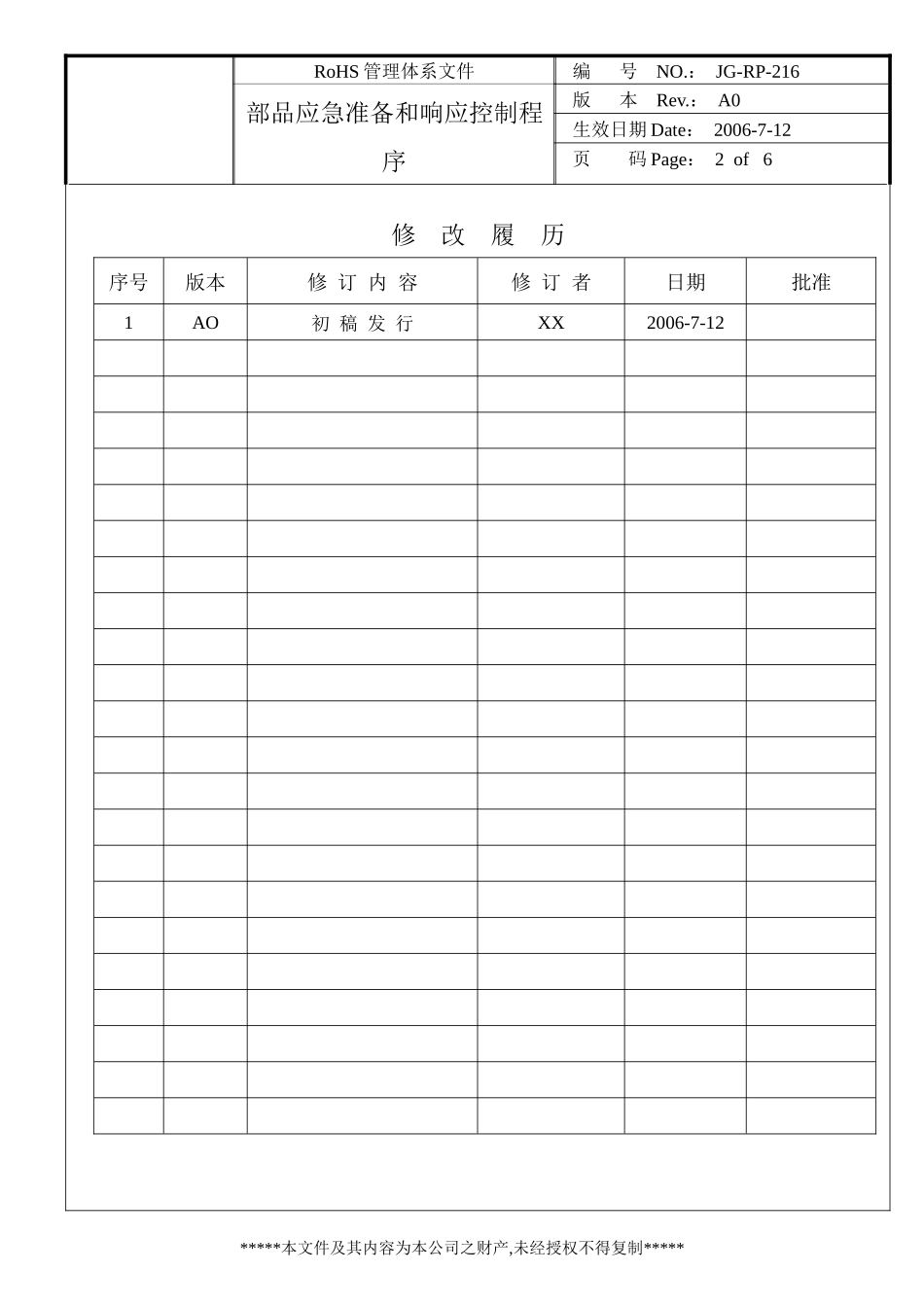 RoHS部品应急准备和响应控制程序_第2页