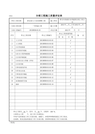 CB42-分部工程质量评定表
