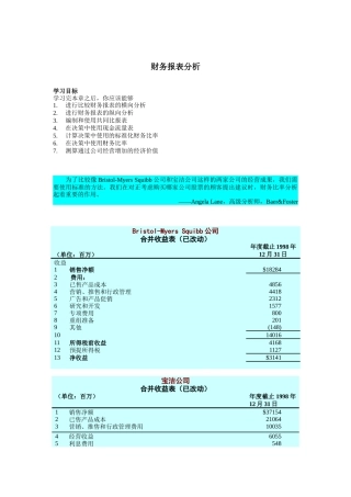 财务会计报表分析