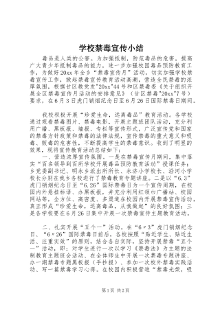 学校禁毒宣传小结
