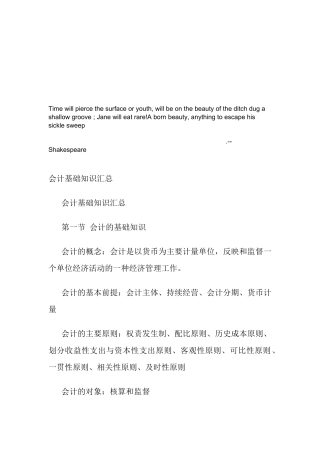 财务会计基础知识汇总