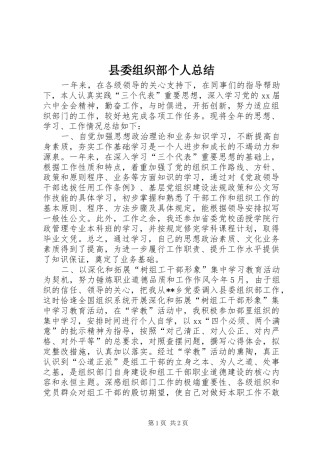 县委组织部个人总结