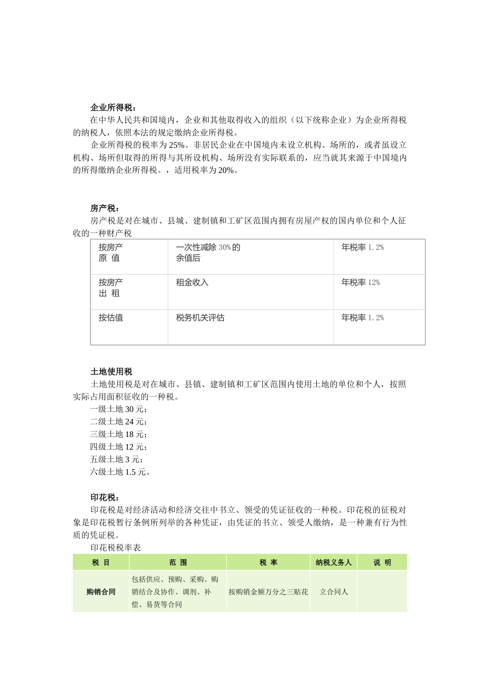 各税种概念、税目及税率_第3页