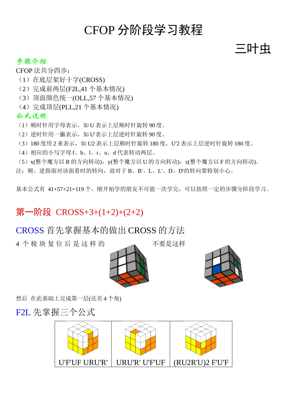 CFOP分阶段学习教程_第1页