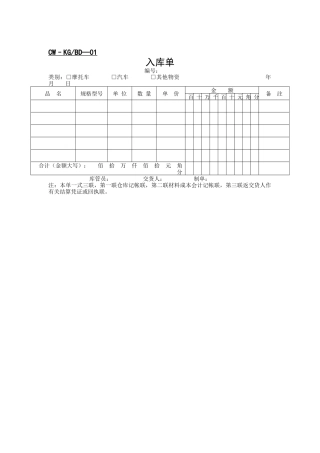 财务管理表格-库管部表格