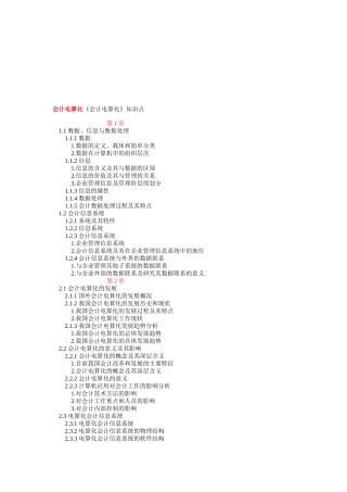 会计电算化的知识点