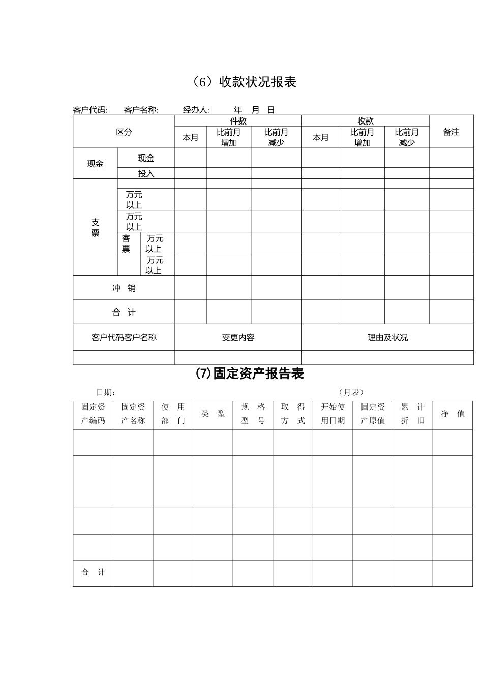 财务管理表格-收款状况报表_第1页