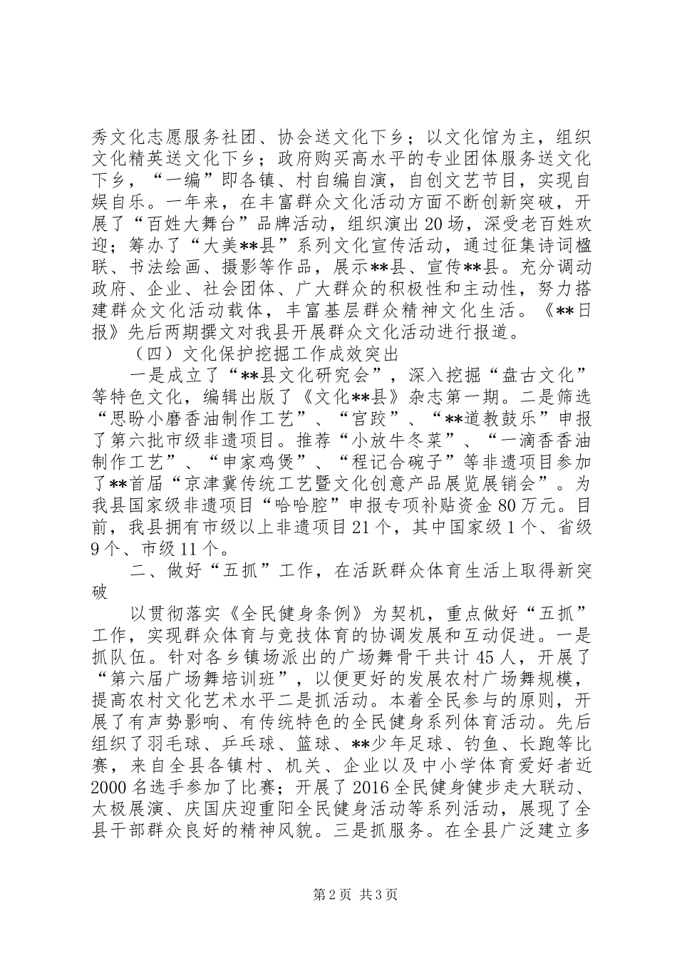 县文体广新局XX年重点亮点工作总结_第2页
