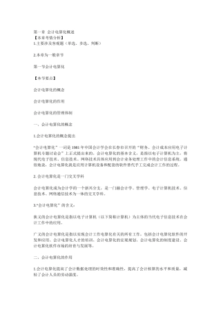 XXXX会计电算化要点