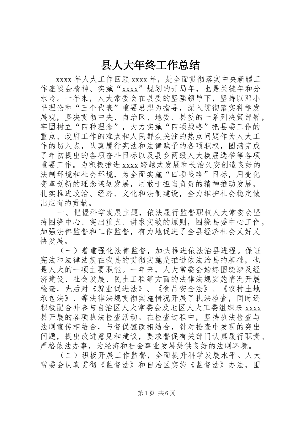 县人大年终工作总结_第1页
