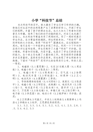 小学“科技节”总结
