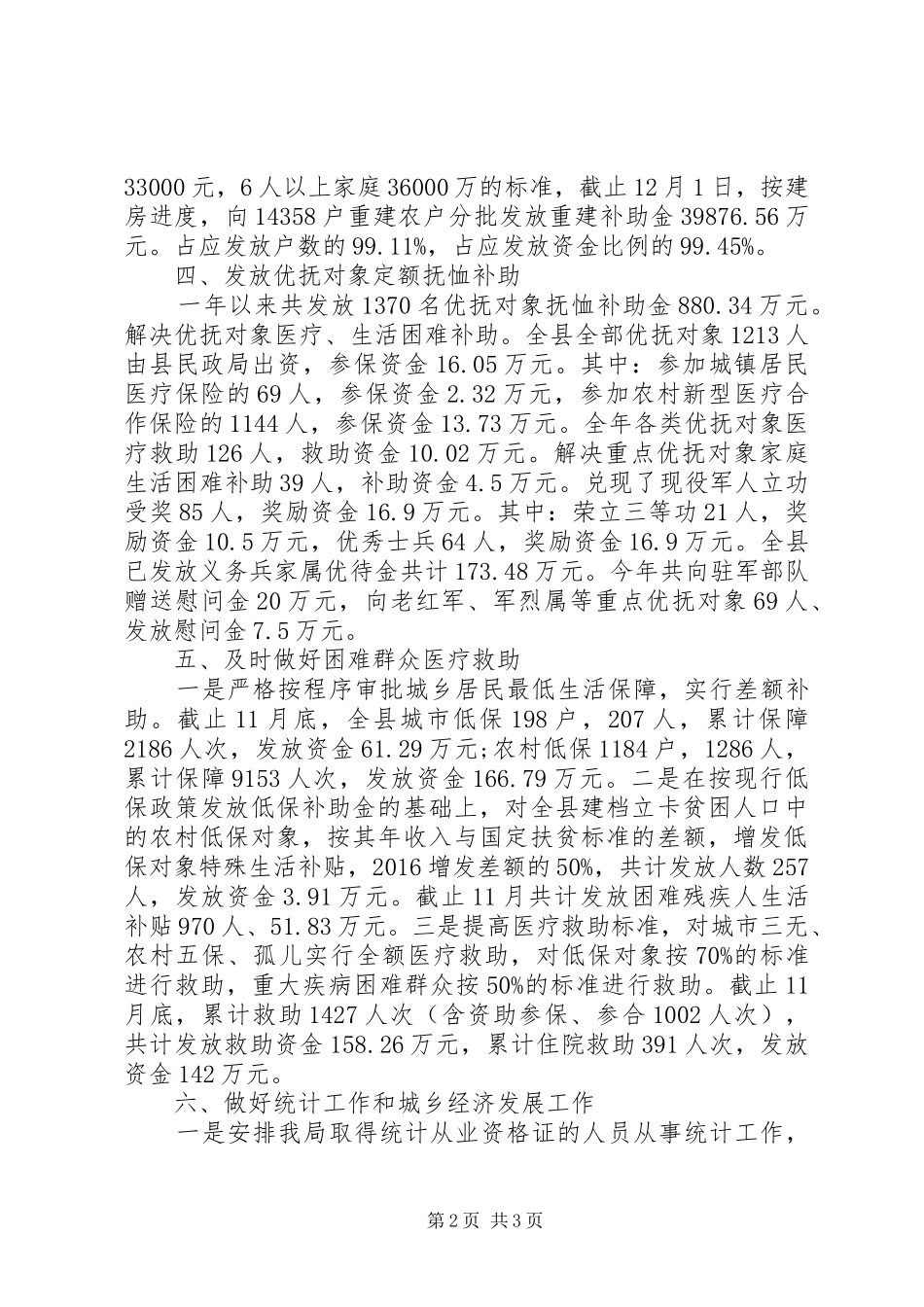 县民政局XX年统计工作自查总结_第2页