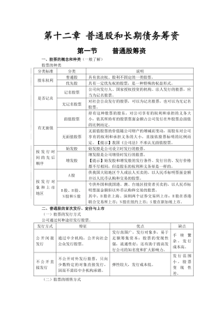 第十二章普通股和长期债务筹资