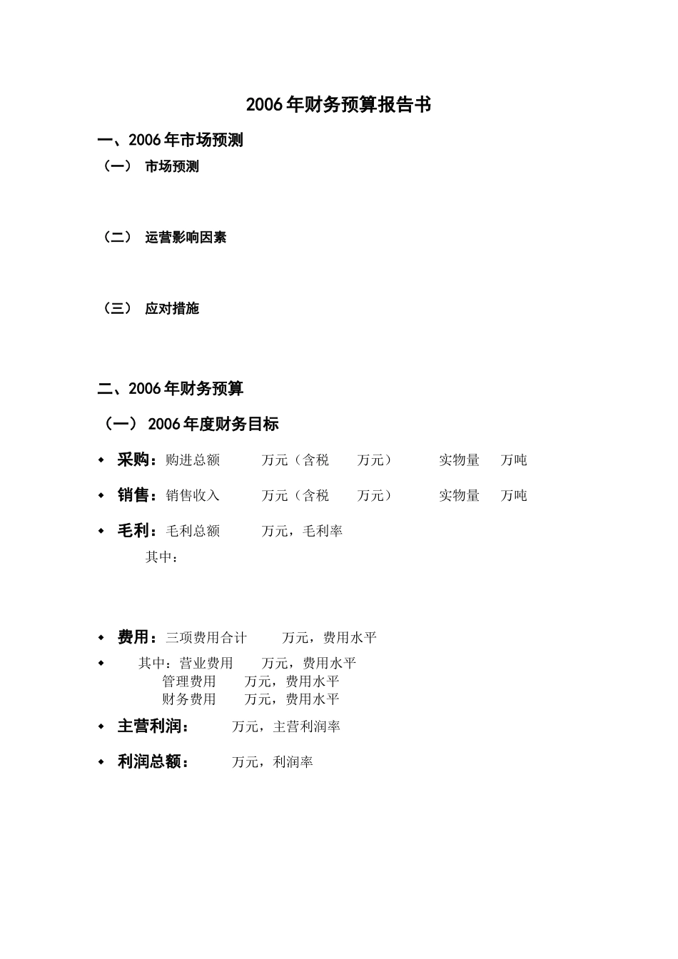 财务预算表式_第1页
