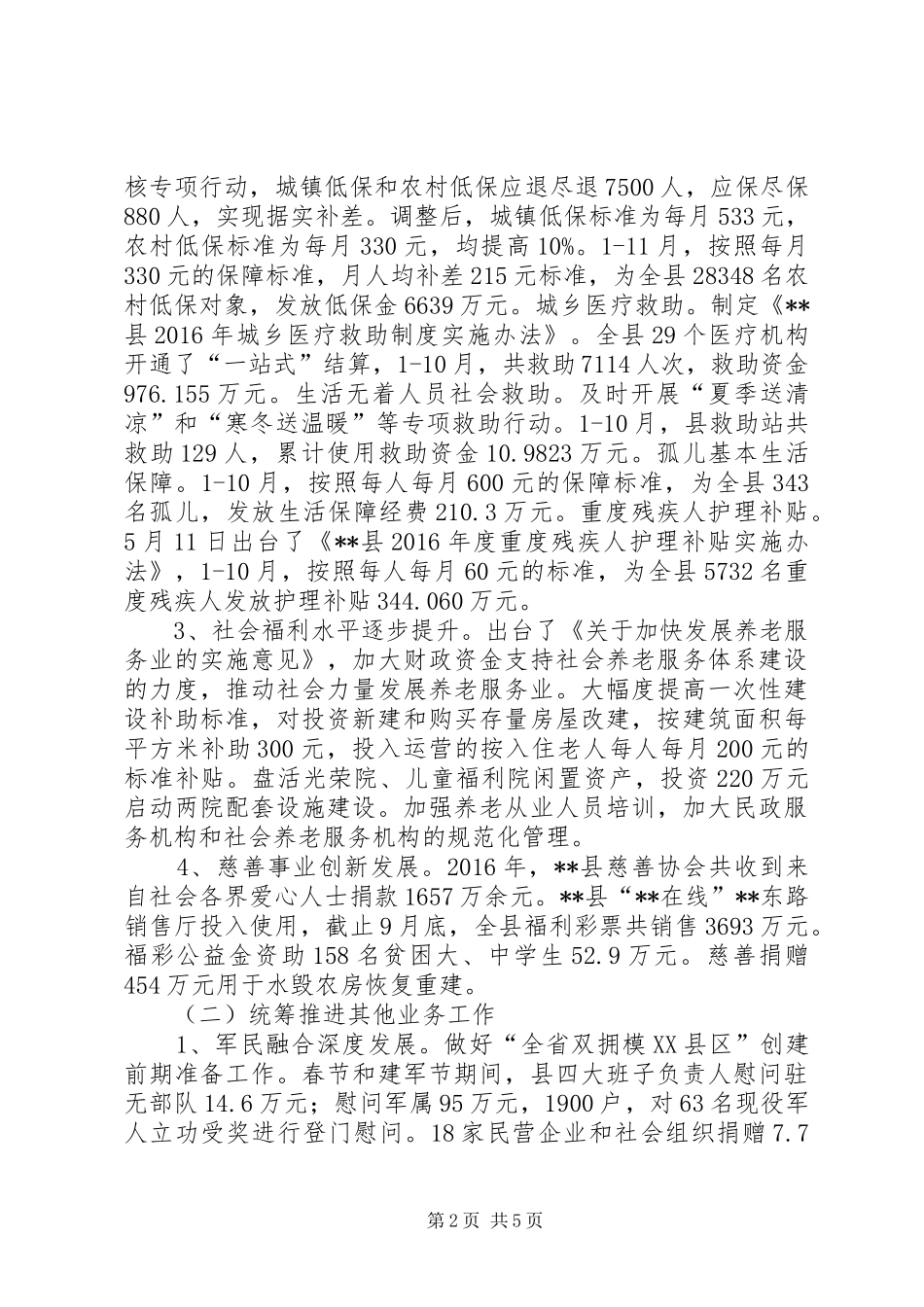县民政局XX年工作总结_第2页