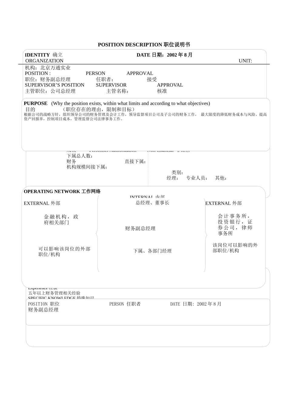 财务副总经理岗位说明书_第1页