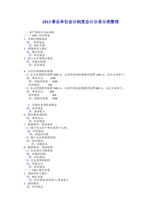 XXXX新事业单位所有事项会计分录大全