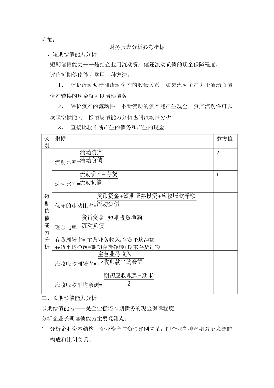 财务报表分析参考指标_第1页