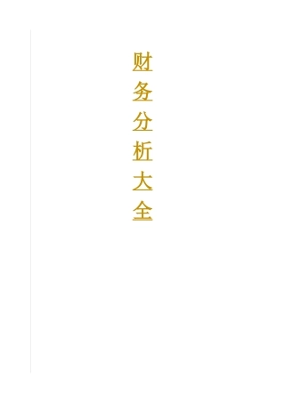 财务分析大全