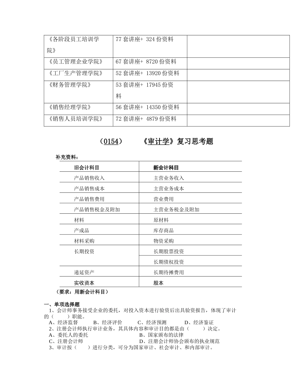 《审计学》相关复习思考题_第2页