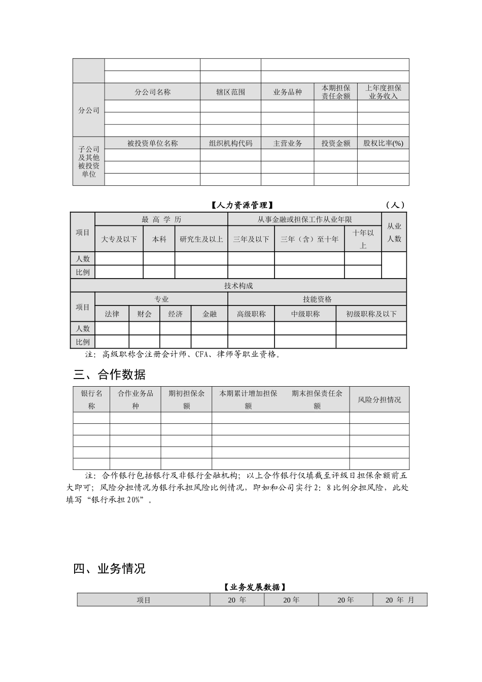 担保机构信用评级资料清单_第3页