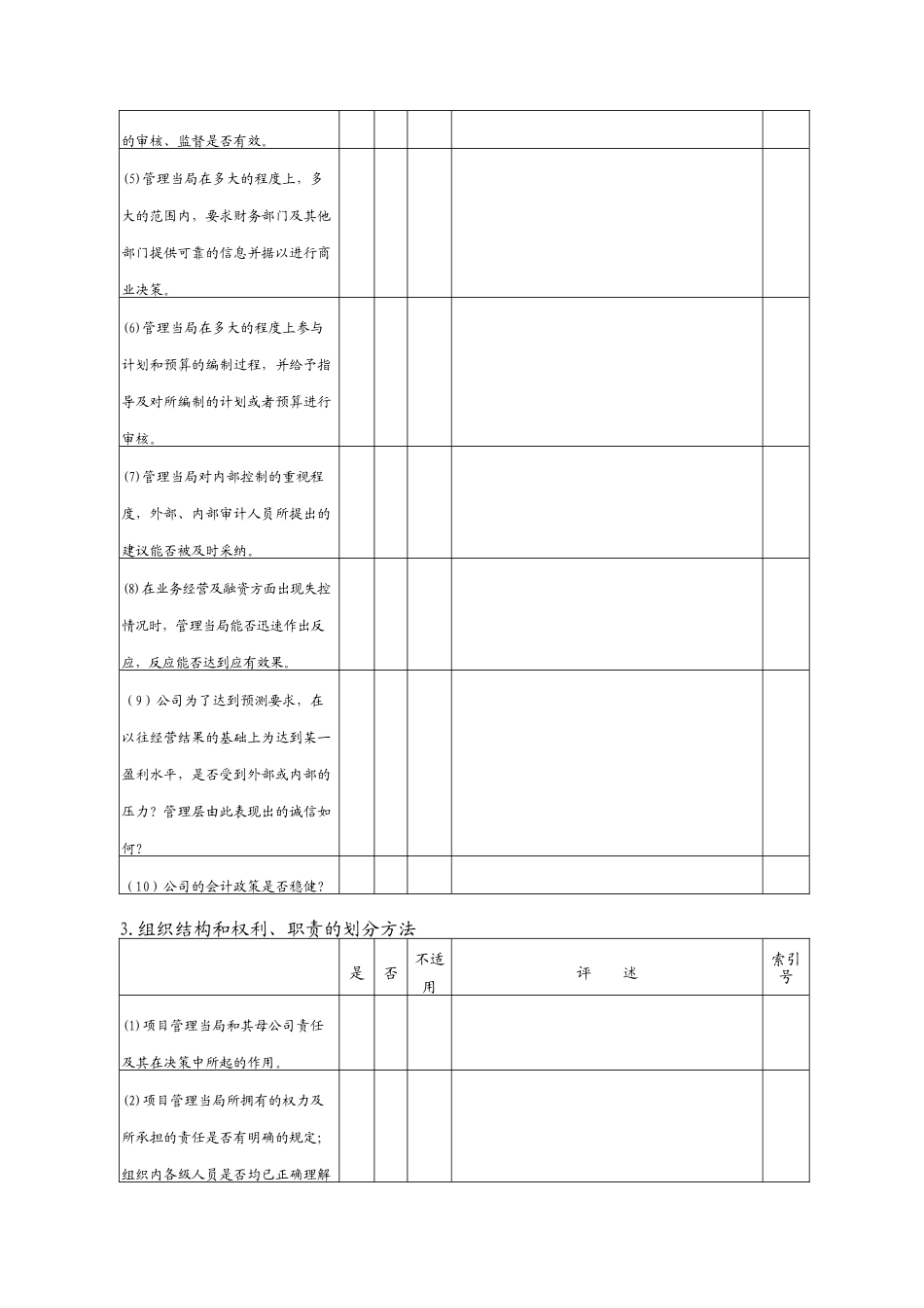 工程项目内部控制制度测试表_第3页
