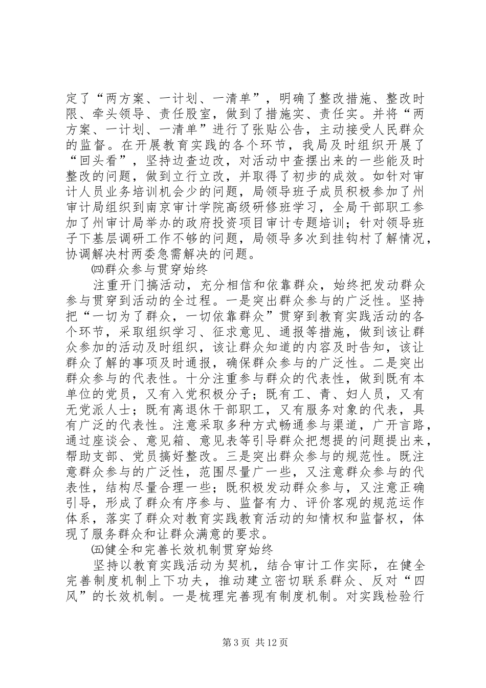 县审计局党的群众路线活动总结_第3页