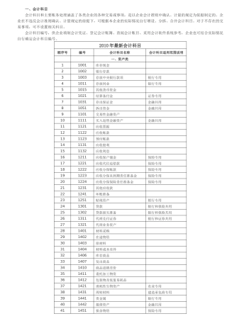 XXXX新准则会计科目和主要账务处理(含会计科目对照表)