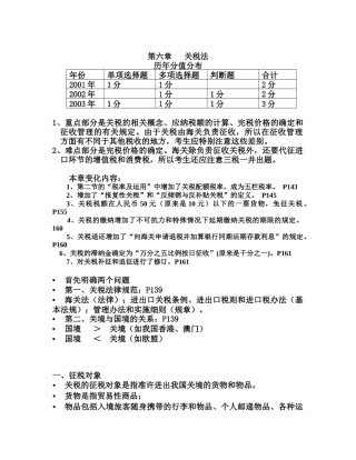 第六章  关税法