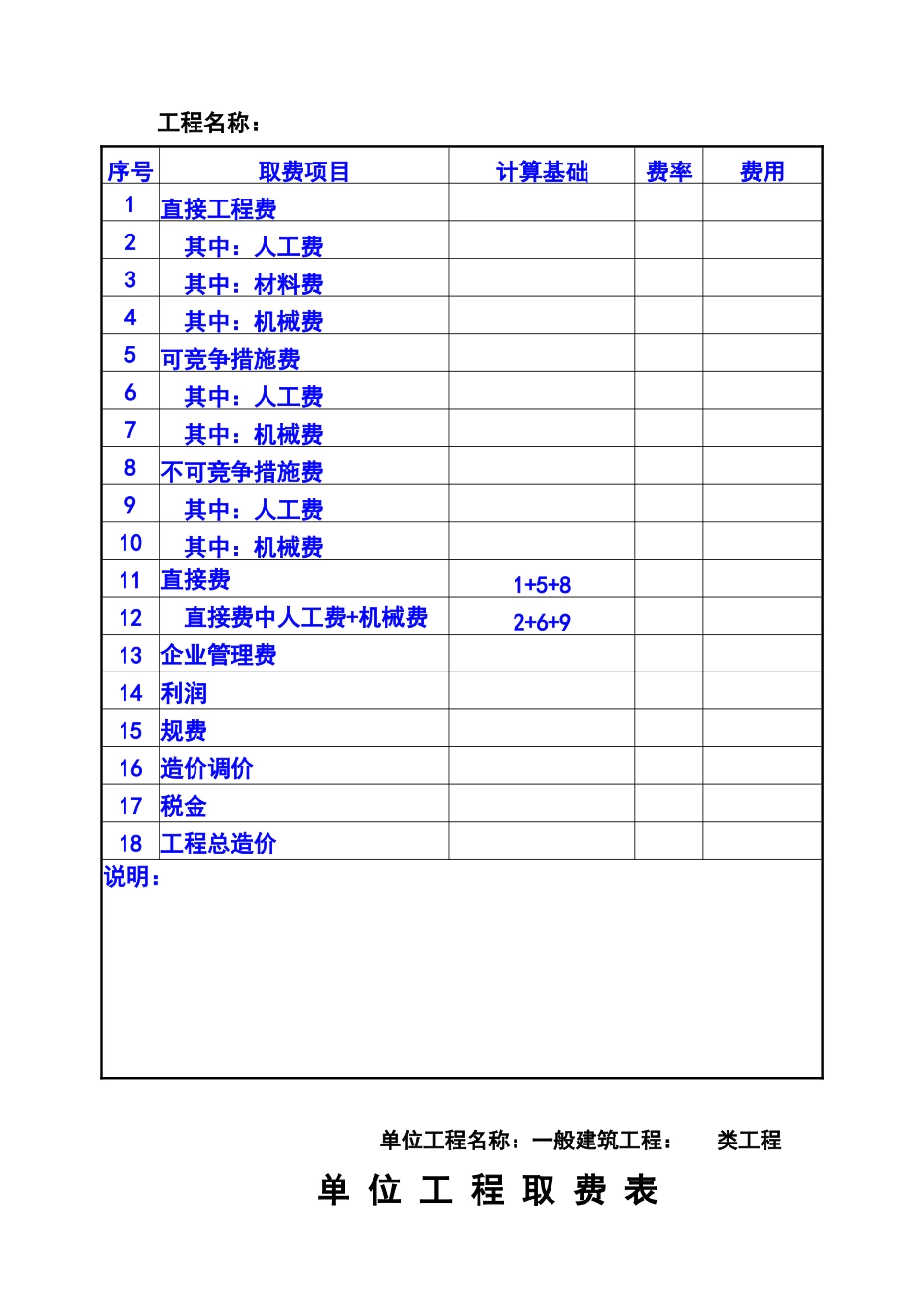 工程预算书格式(例)_第2页