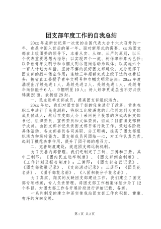 团支部年度工作的自我总结