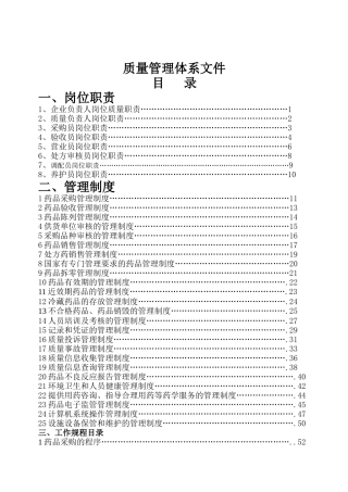 单体店质量管理体系文件汇编修改完成