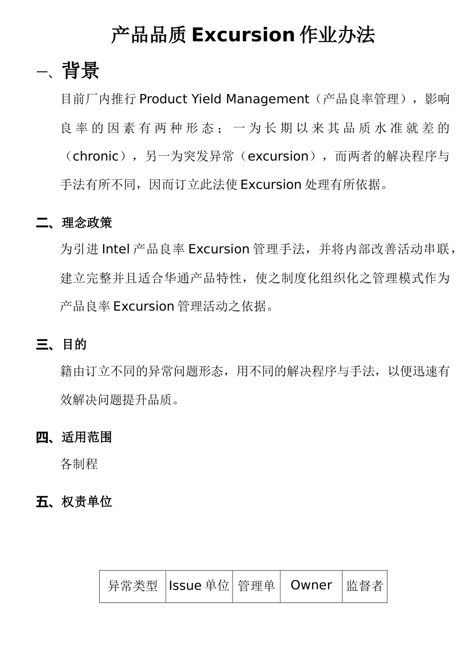 产品品质Excursion作业办法_第1页