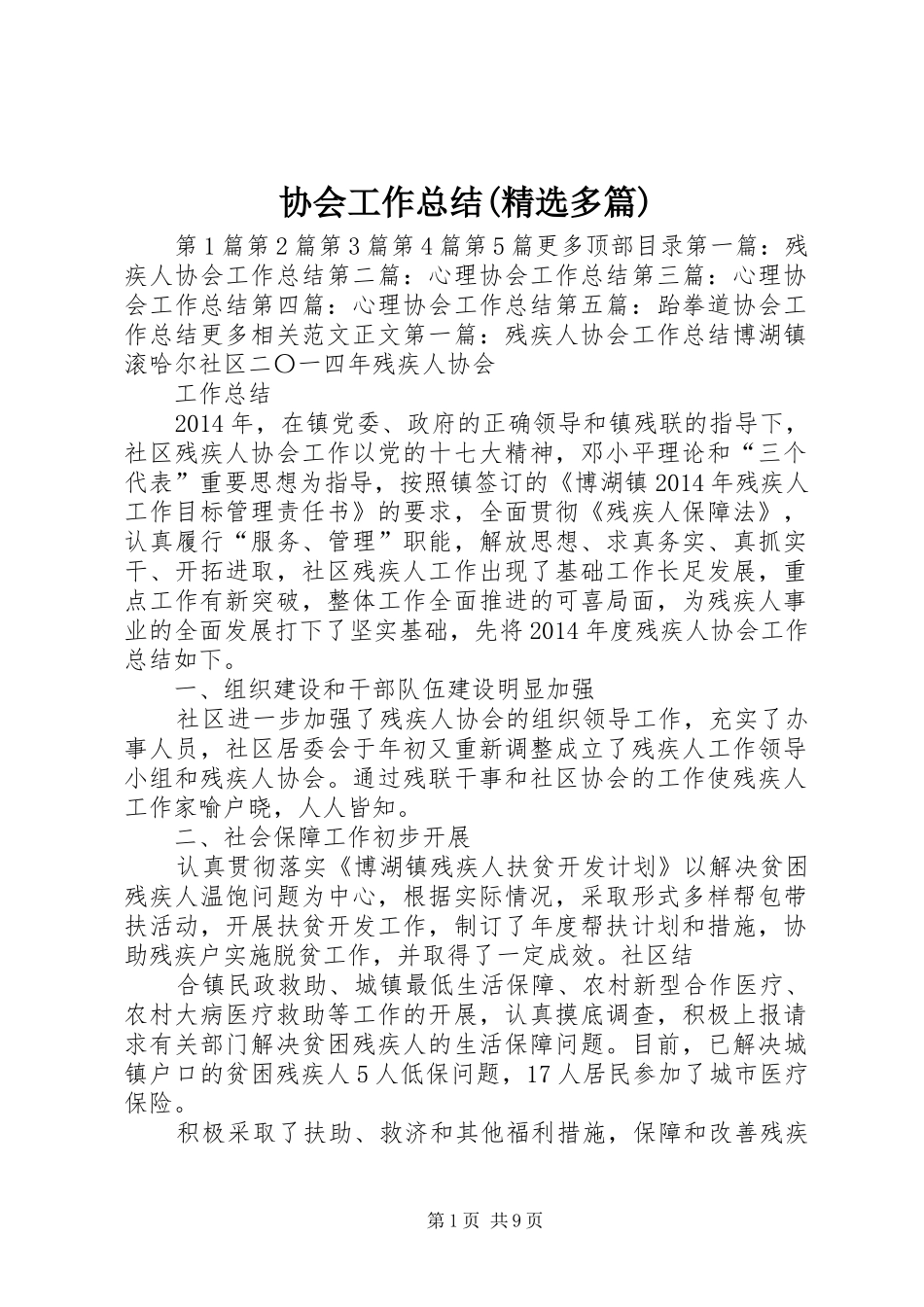 协会工作总结(精选多篇)_第1页