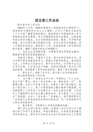 团支委工作总结