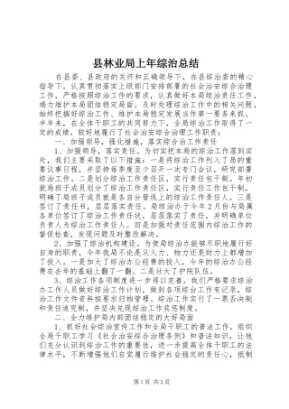 县林业局上年综治总结