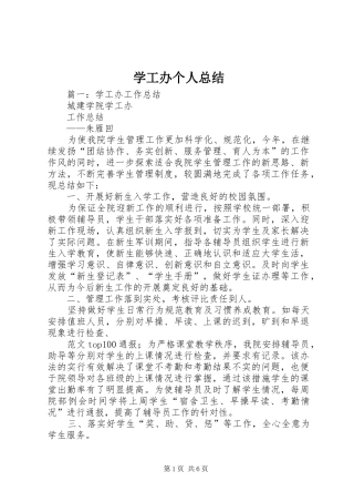 学工办个人总结