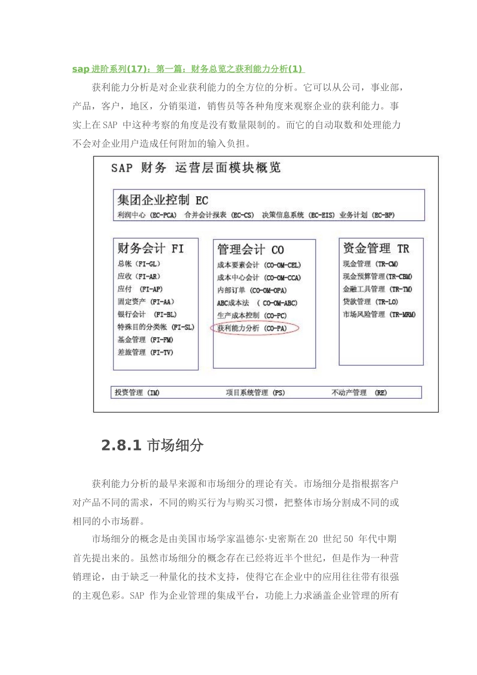 SAP进阶7-财务总览之获利能力分析_第1页