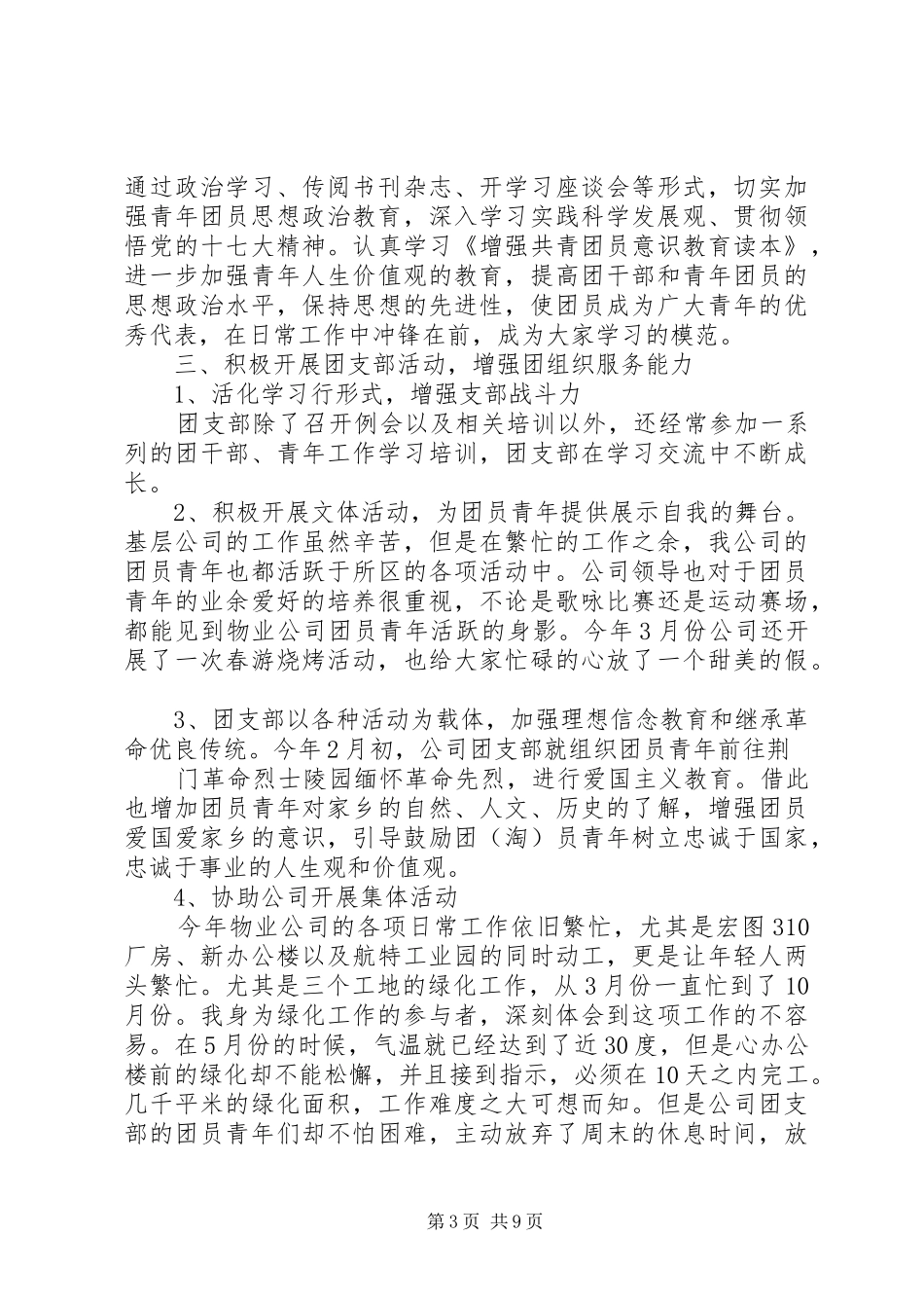团支部工作总结(精选多篇)_第3页