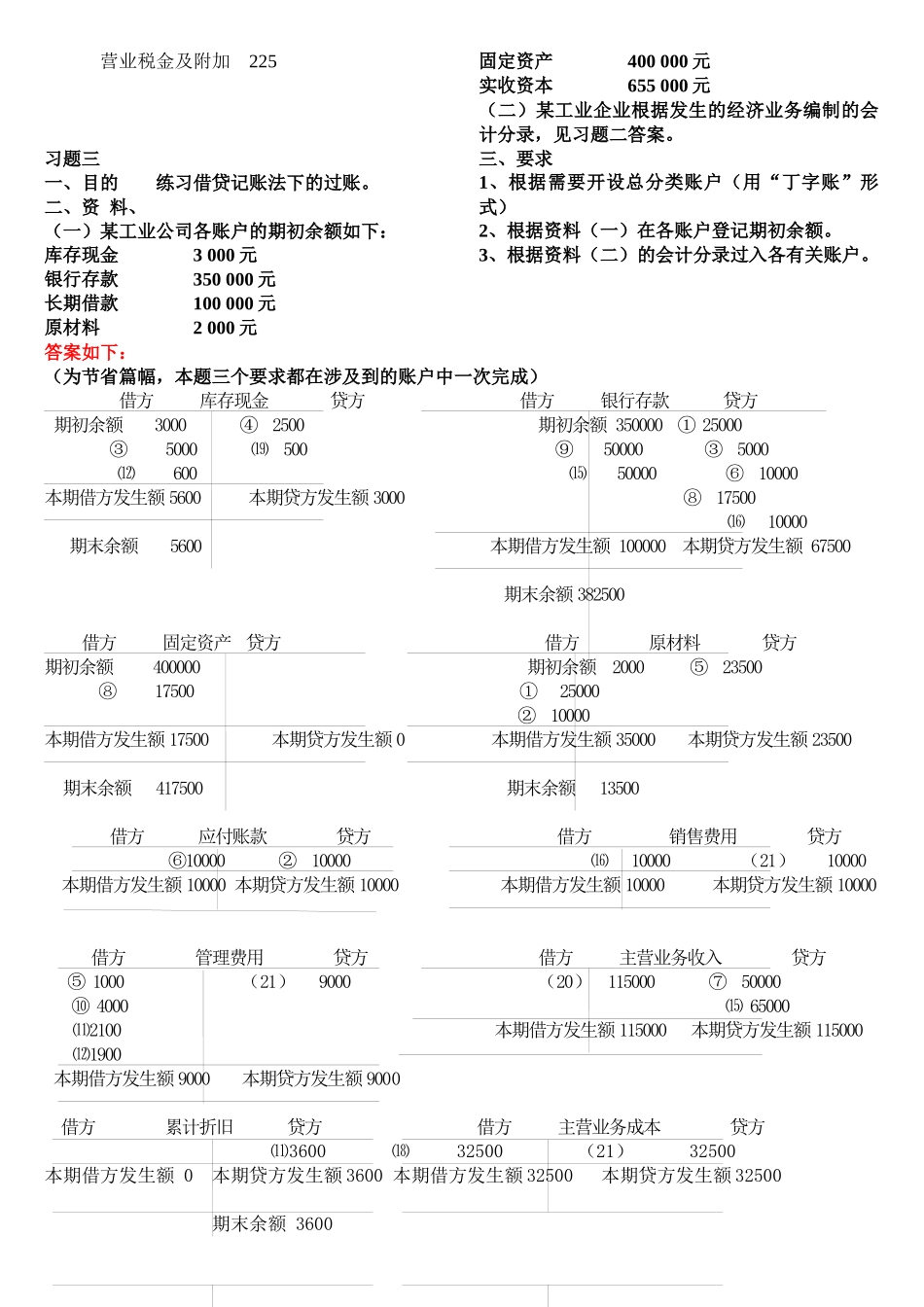XXXX秋基础会计形成性考核册题目及答案_第3页