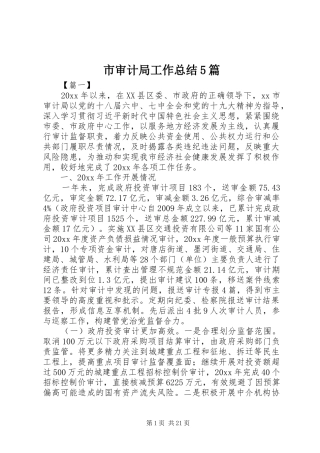 市审计局工作总结5篇