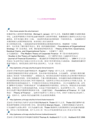 个人主页类经济学资源概览