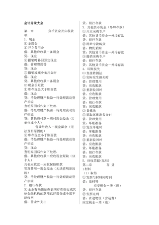 会计从业资格考试——分录大全