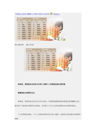 个人所得税调节