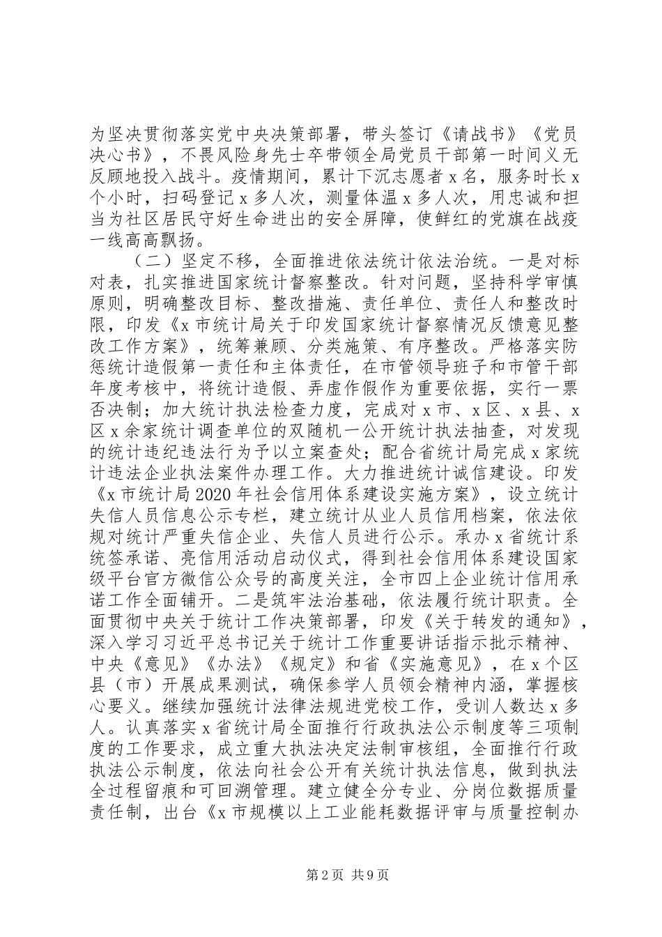 市统计局XX年工作总结和XX年工作谋划_第2页
