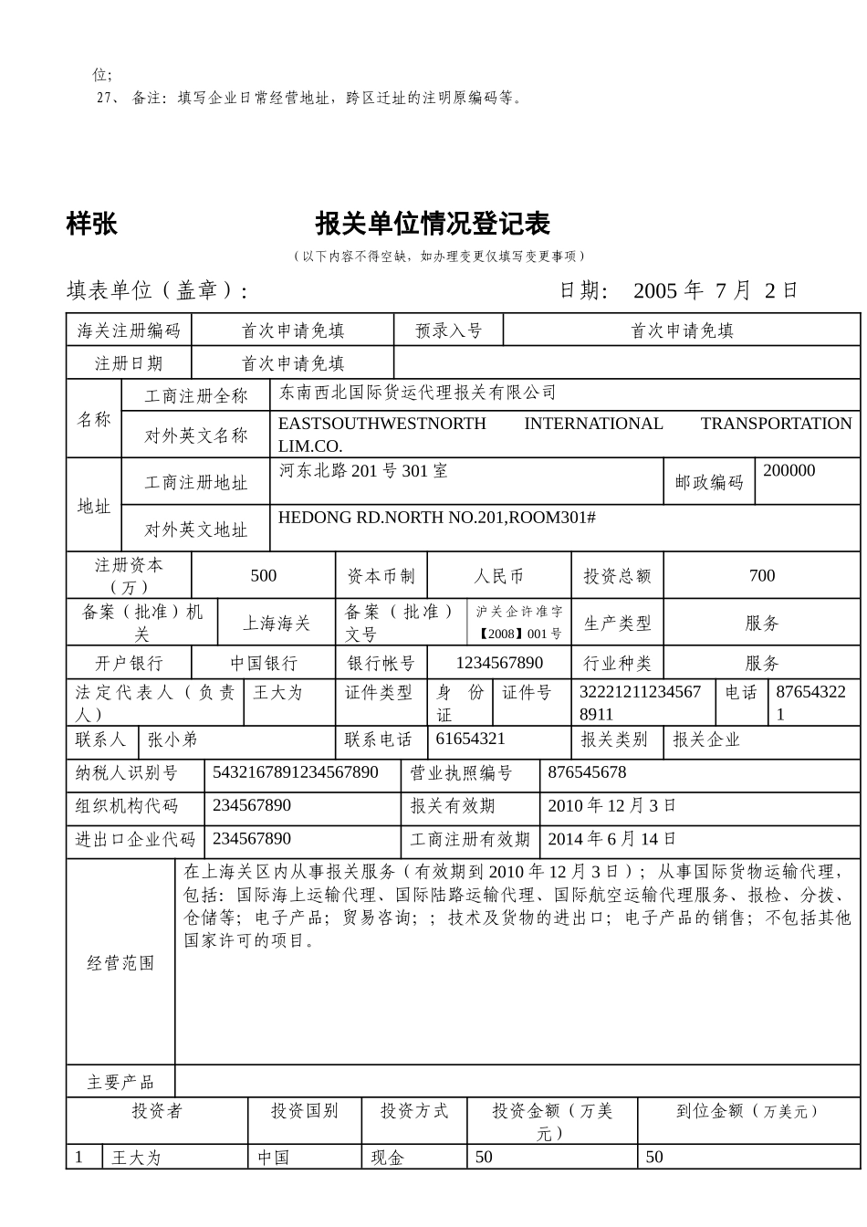 报关单位情况登记表_第3页