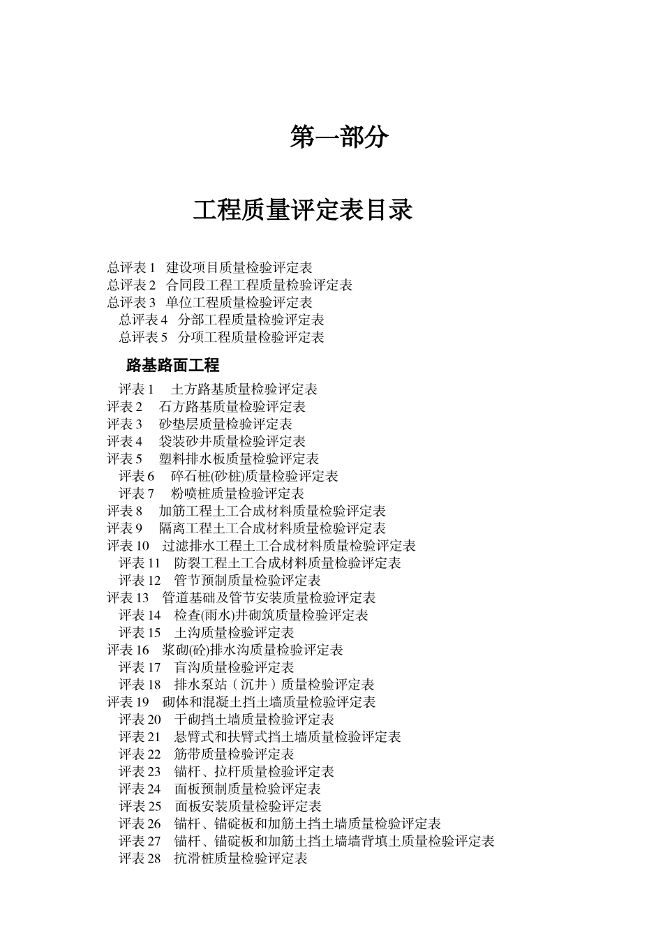 公路工程质量评定表（DOC200页）_第1页