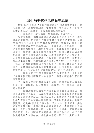 卫生局干部作风建设年总结