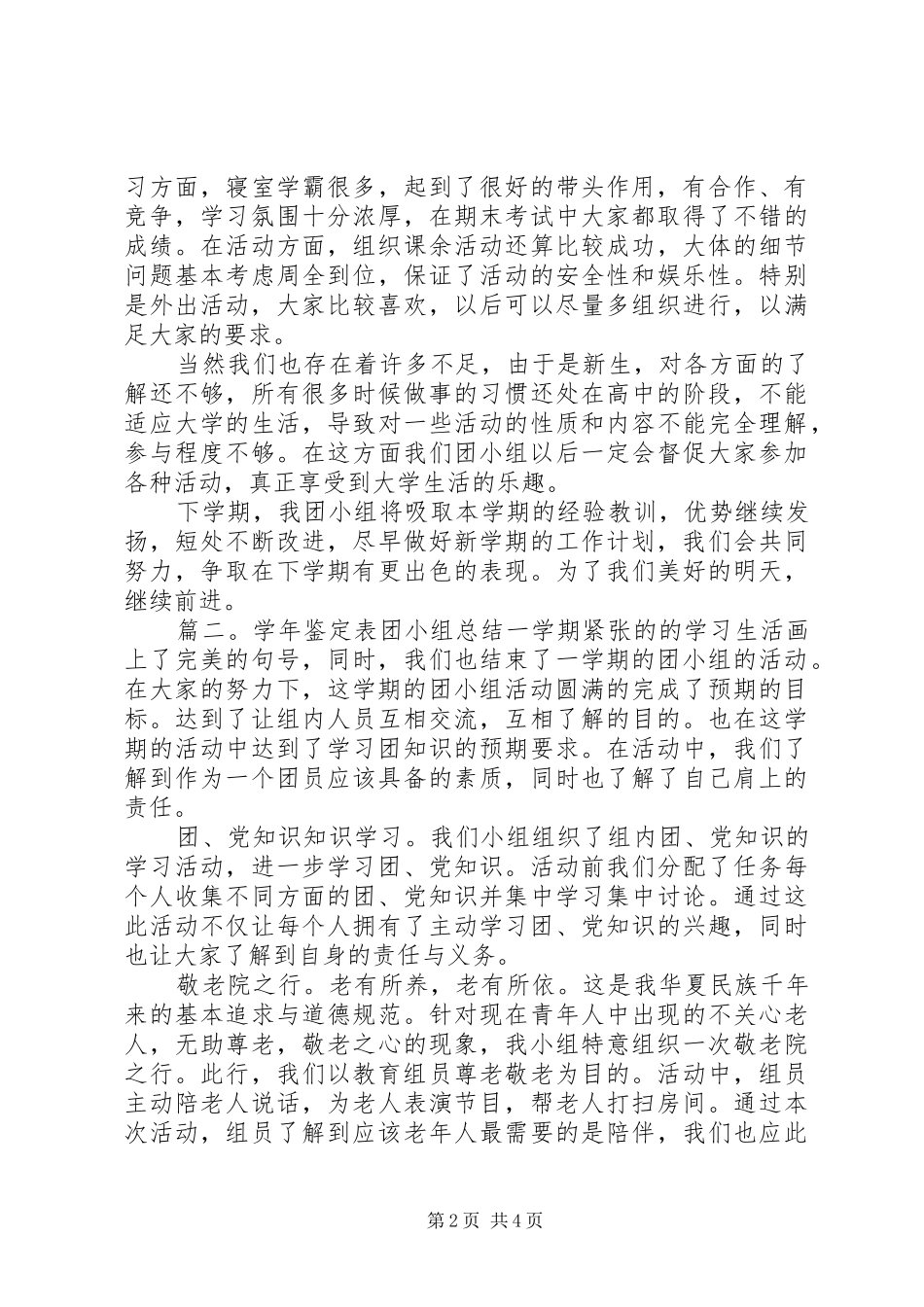 学年鉴定表团小组总结3篇_第2页