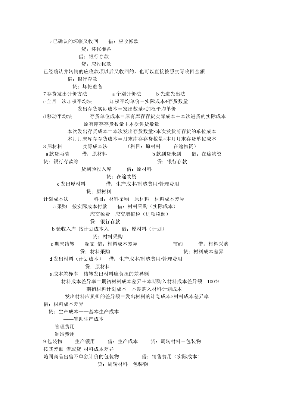 X年初级职称初级会计实务会计分录总结_第3页